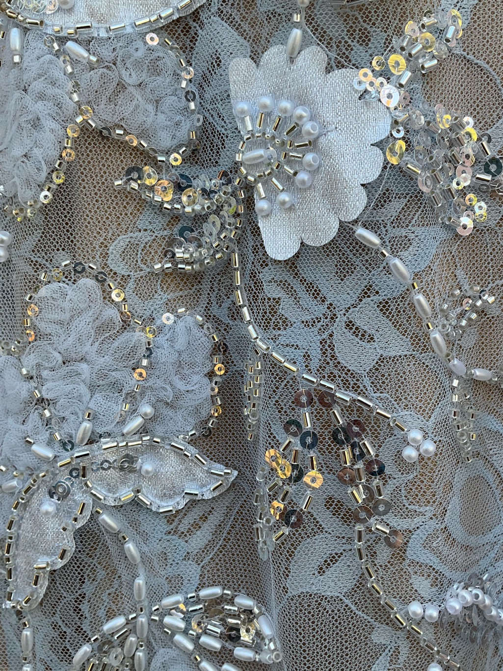 Nwot Mac Duggal Blue Size 4 Sleeveless Sequin Beaded Open Back Column Gown Flaw — image 7 of 8